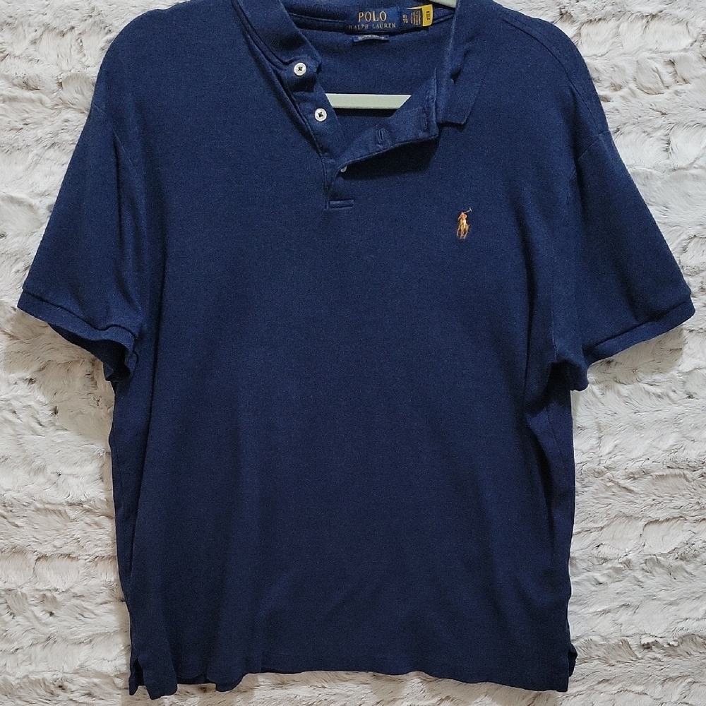 Polo Ralph Lauren Classic Short Sleeve Shirt Men's Sz XL Navy Blue, Preppy
